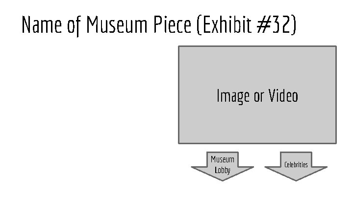 Name of Museum Piece (Exhibit #32) Image or Video Museum Lobby Celebrities 