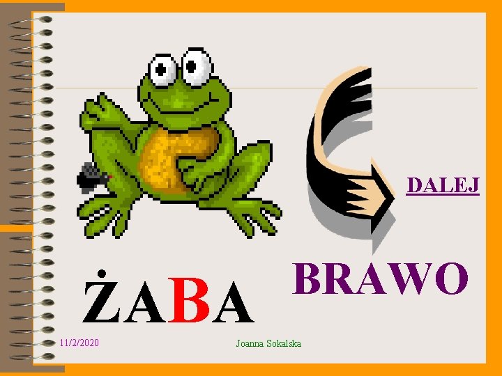 DALEJ ŻABA 11/2/2020 BRAWO Joanna Sokalska 