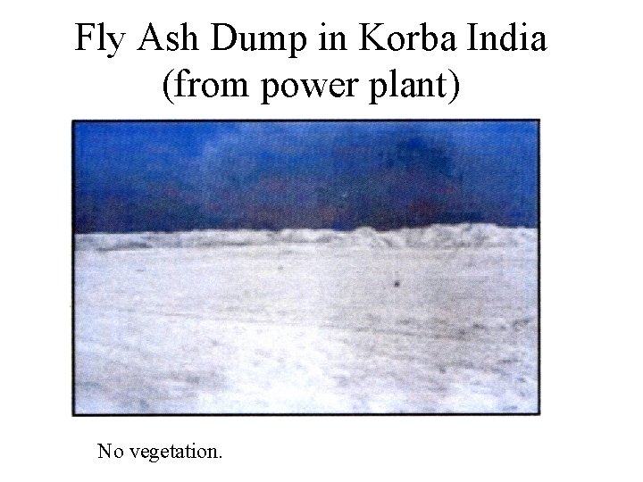 Fly Ash Dump in Korba India (from power plant) No vegetation. 