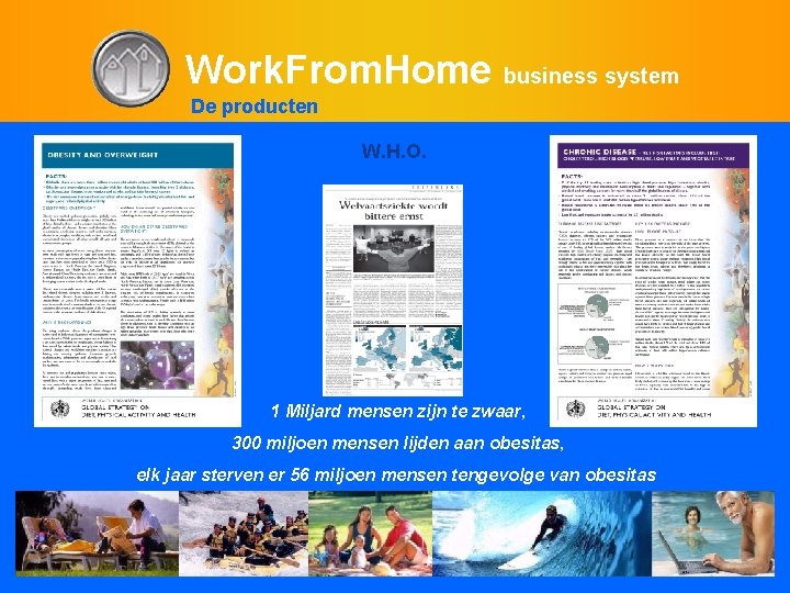 Work. From. Home business system De producten W. H. O. 1 Miljard mensen zijn