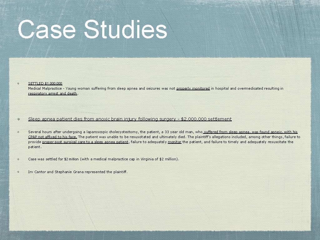 Case Studies SETTLED $1, 000 Medical Malpractice - Young woman suffering from sleep apnea