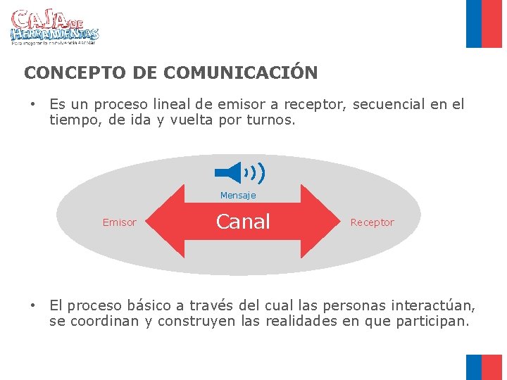 CONCEPTO DE COMUNICACIÓN • Es un proceso lineal de emisor a receptor, secuencial en