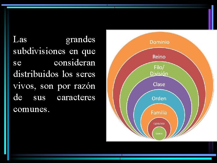 Las grandes subdivisiones en que se consideran distribuidos los seres vivos, son por razón