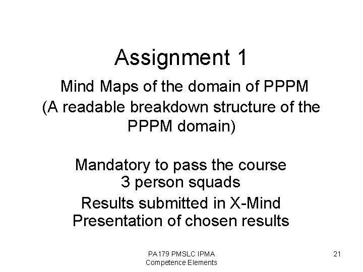 Assignment 1 Mind Maps of the domain of PPPM (A readable breakdown structure of