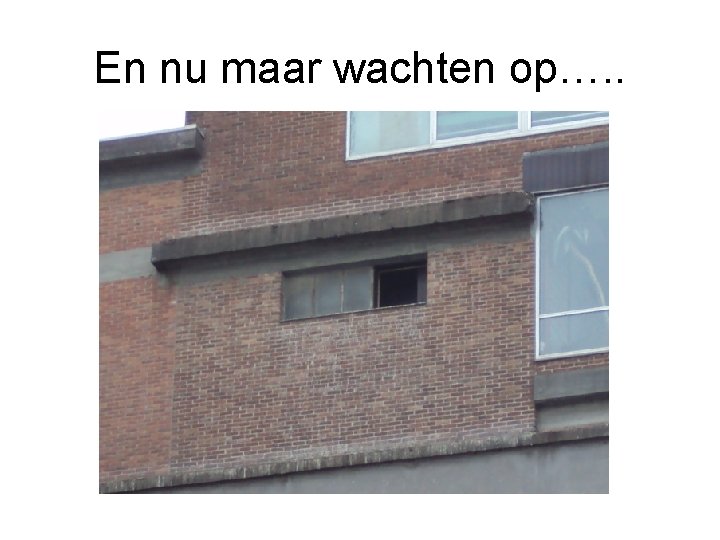 En nu maar wachten op…. . 