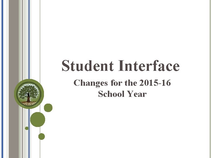 Student Interface Changes for the 2015 -16 School Year 