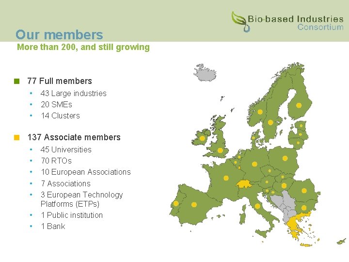 Our members More than 200, and still growing ■ 77 Full members • •