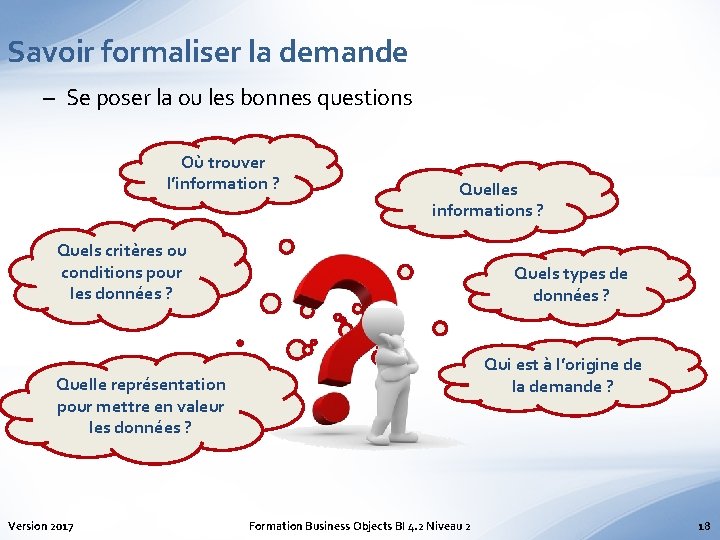 Savoir formaliser la demande – Se poser la ou les bonnes questions Où trouver