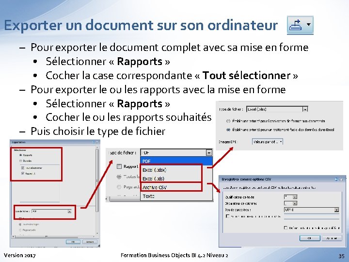Exporter un document sur son ordinateur – Pour exporter le document complet avec sa