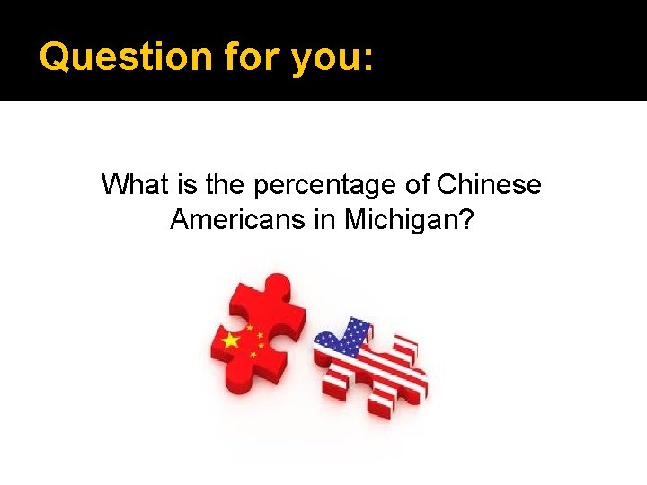 Question for you: What is the percentage of Chinese Americans in Michigan? 