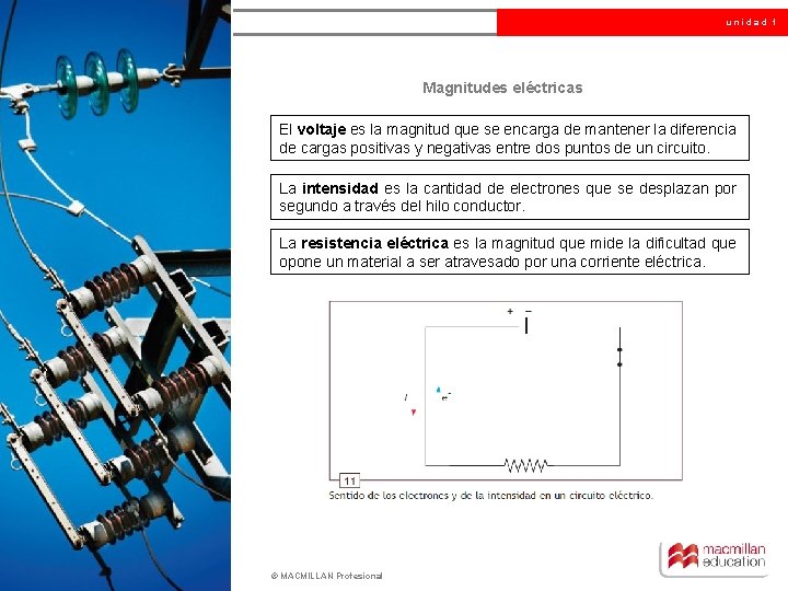 unidad 1 Magnitudes eléctricas El voltaje es la magnitud que se encarga de mantener