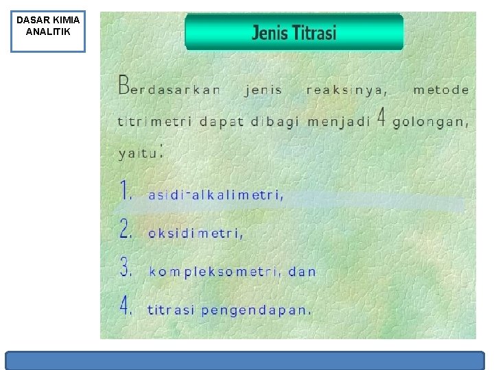 DASAR KIMIA ANALITIK 