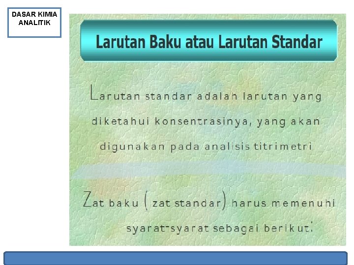 DASAR KIMIA ANALITIK 