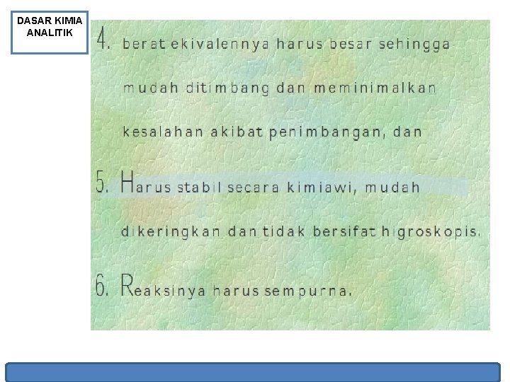 DASAR KIMIA ANALITIK 