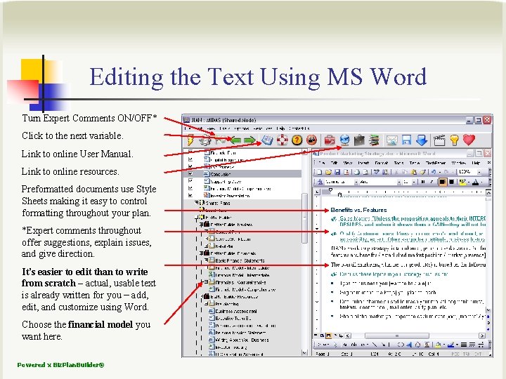 Editing the Text Using MS Word Turn Expert Comments ON/OFF* Click to the next