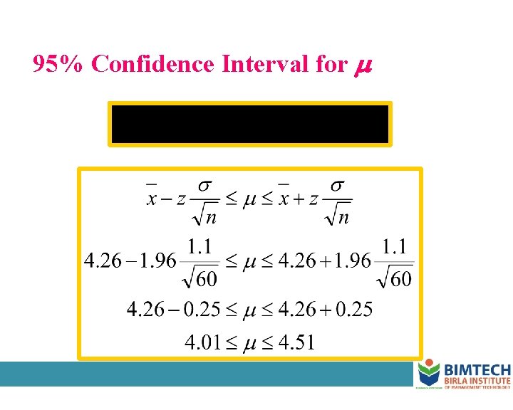 95% Confidence Interval for 
