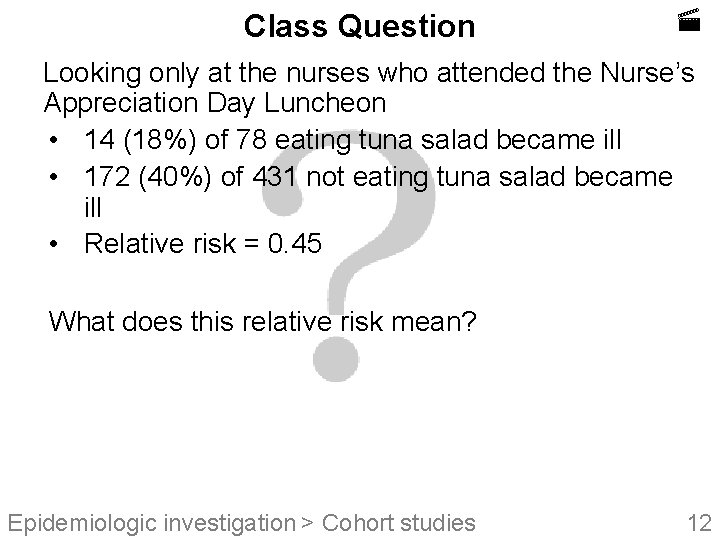 Class Question Looking only at the nurses who attended the Nurse’s Appreciation Day Luncheon