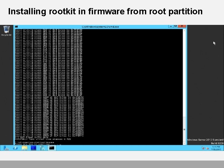 Installing rootkit in firmware from root partition 