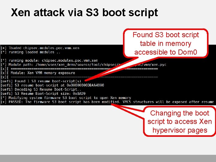 Xen attack via S 3 boot script Found S 3 boot script table in