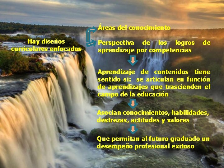 Áreas del conocimiento Hay diseños curriculares enfocados Perspectiva de los logros aprendizaje por competencias