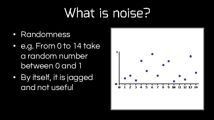 What is noise? • Randomness • e. g. From 0 to 14 take a