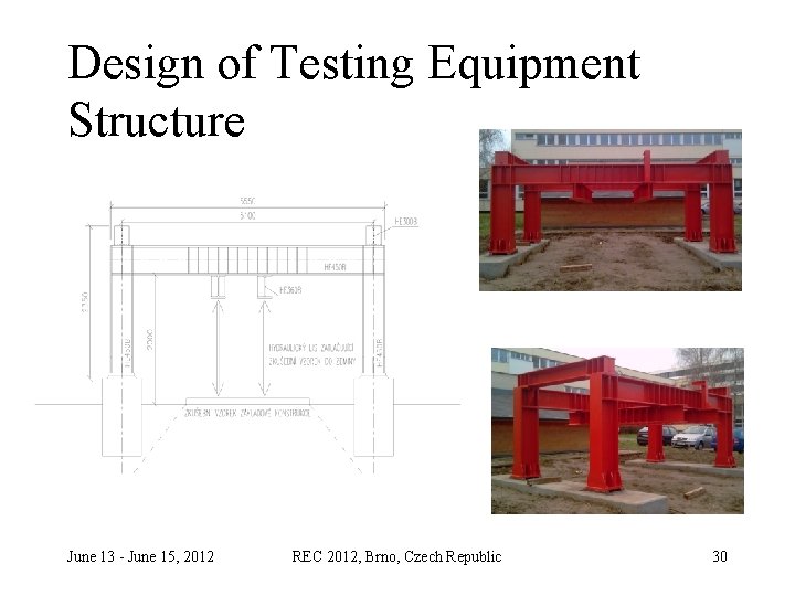 Design of Testing Equipment Structure June 13 - June 15, 2012 REC 2012, Brno,