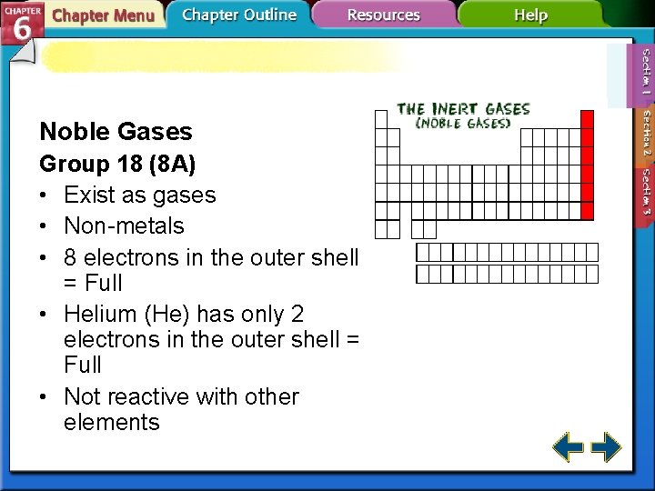 Noble Gases Group 18 (8 A) • Exist as gases • Non-metals • 8