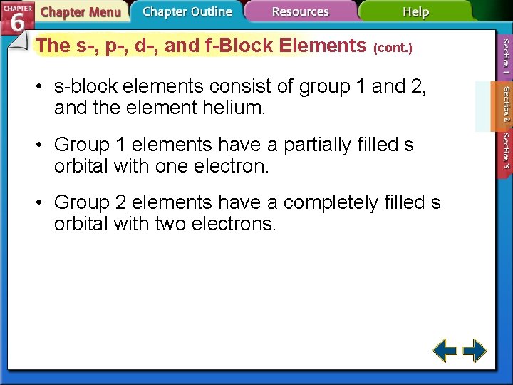 The s-, p-, d-, and f-Block Elements (cont. ) • s-block elements consist of