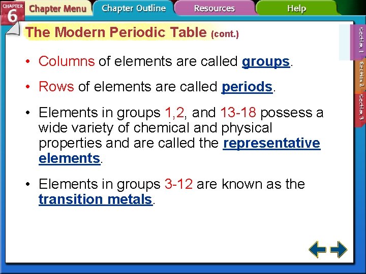 The Modern Periodic Table (cont. ) • Columns of elements are called groups. •