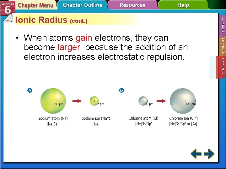 Ionic Radius (cont. ) • When atoms gain electrons, they can become larger, because