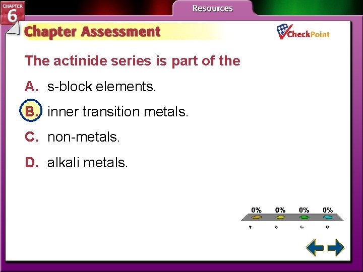 The actinide series is part of the A. s-block elements. B. inner transition metals.