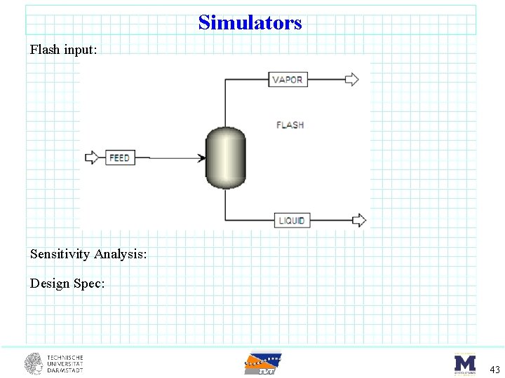 Simulators Flash input: Sensitivity Analysis: Design Spec: 43 