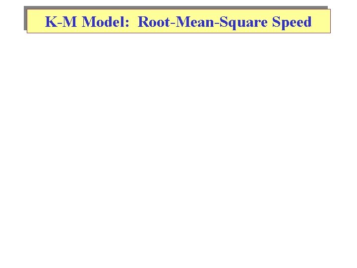 K-M Model: Root-Mean-Square Speed 