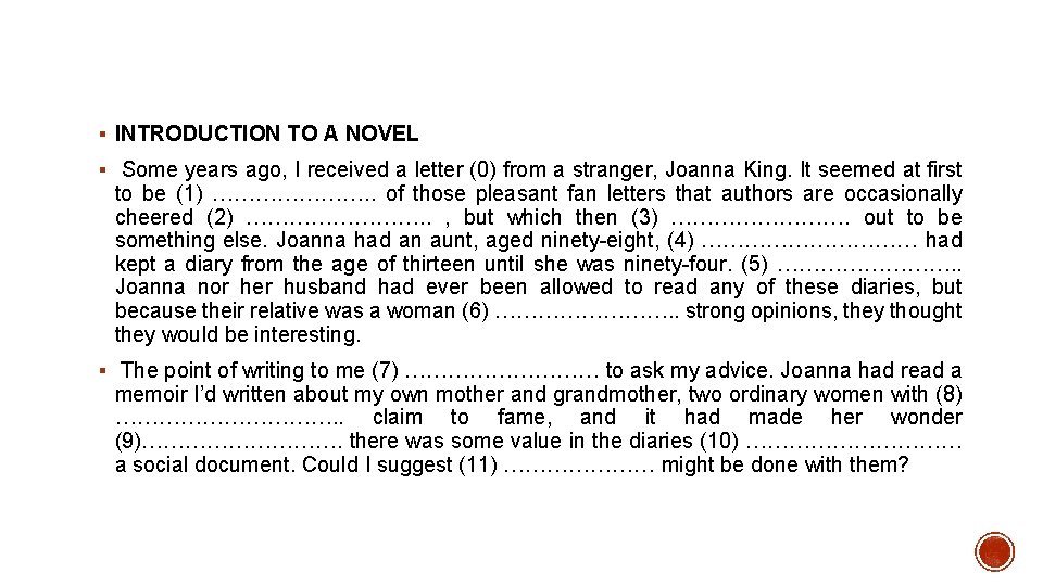 § INTRODUCTION TO A NOVEL § Some years ago, I received a letter (0)