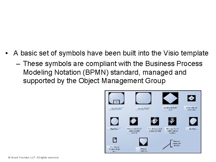 Basic Process Components • A basic set of symbols have been built into the Basic Process Components • A basic set of symbols have been built into the