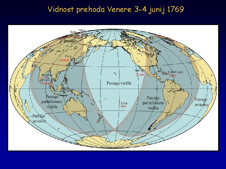 Vidnost prehoda Venere 3 -4 junij 1769 