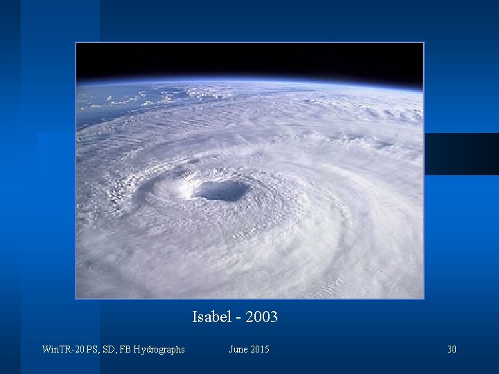 Isabel - 2003 Win. TR-20 PS, SD, FB Hydrographs June 2015 30 