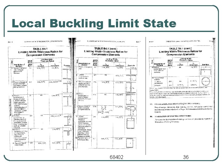 Local Buckling Limit State 68402 36 