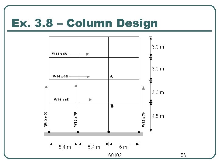 Ex. 3. 8 – Column Design 3. 0 m 3. 6 m 4. 5