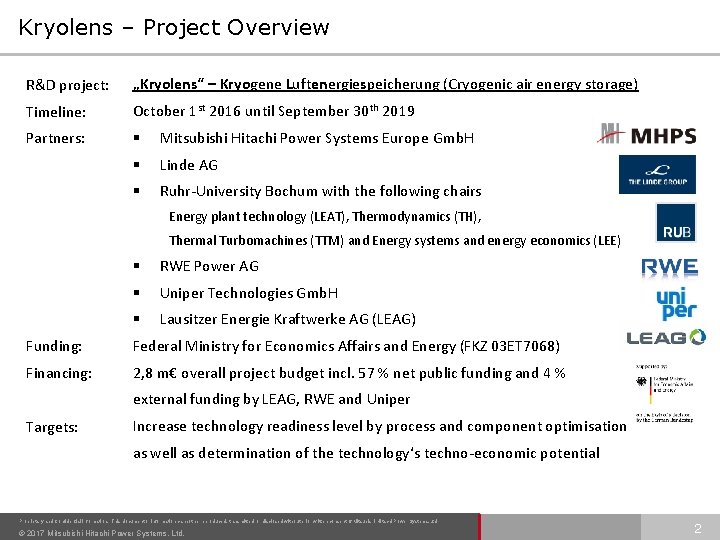 Kryolens – Project Overview R&D project: „Kryolens“ – Kryogene Luftenergiespeicherung (Cryogenic air energy storage)