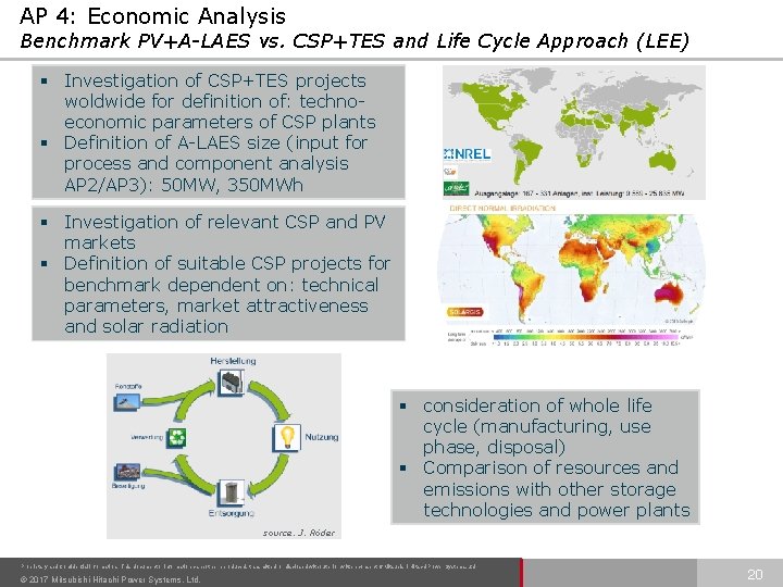 AP 4: Economic Analysis Benchmark PV+A-LAES vs. CSP+TES and Life Cycle Approach (LEE) §