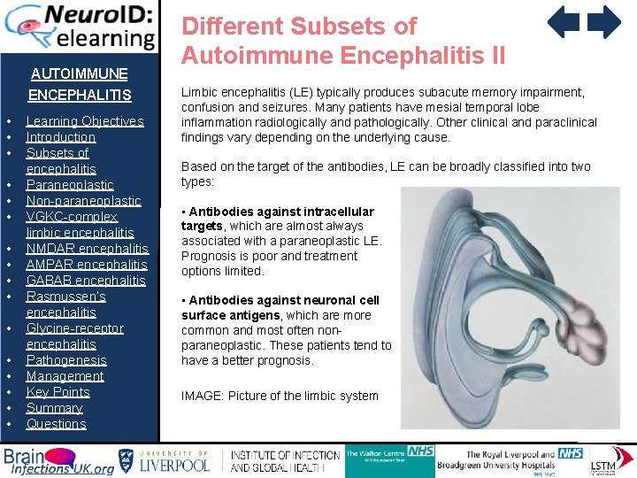 AUTOIMMUNE ENCEPHALITIS • • • • Learning Objectives Introduction Subsets of encephalitis Paraneoplastic Non-paraneoplastic