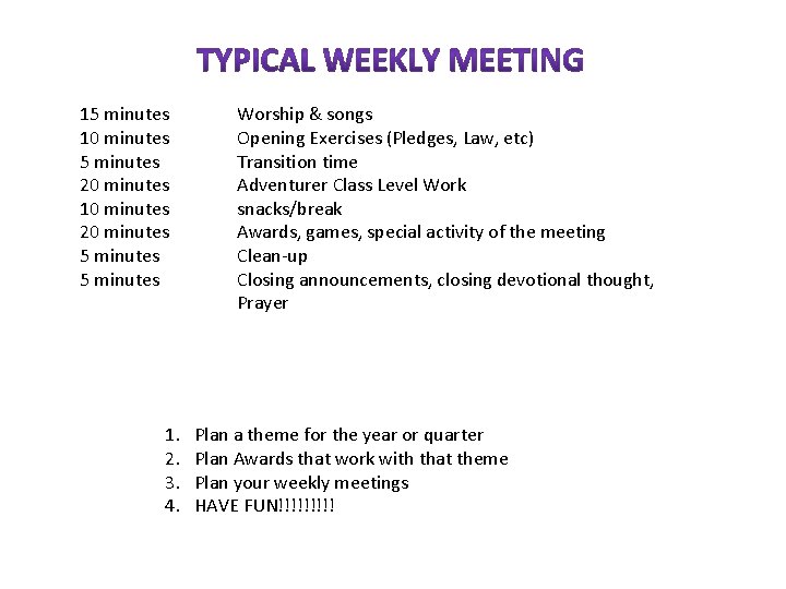 15 minutes 10 minutes 5 minutes 20 minutes 10 minutes 20 minutes 5 minutes