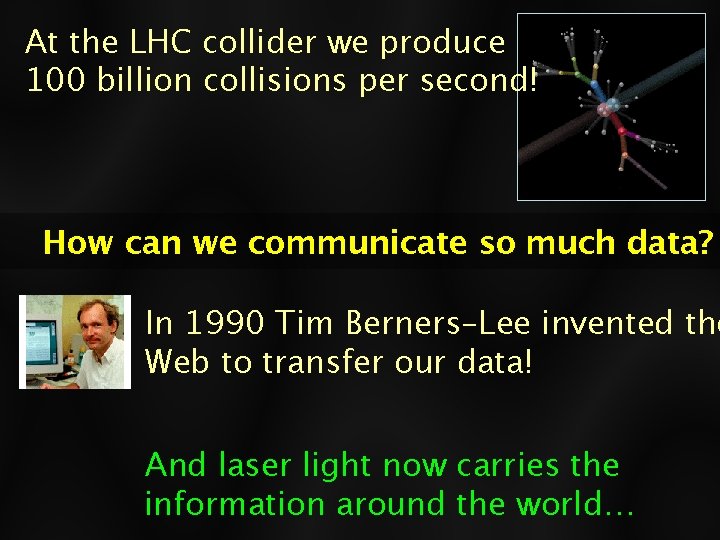 At the LHC collider we produce 100 billion collisions per second! How can we