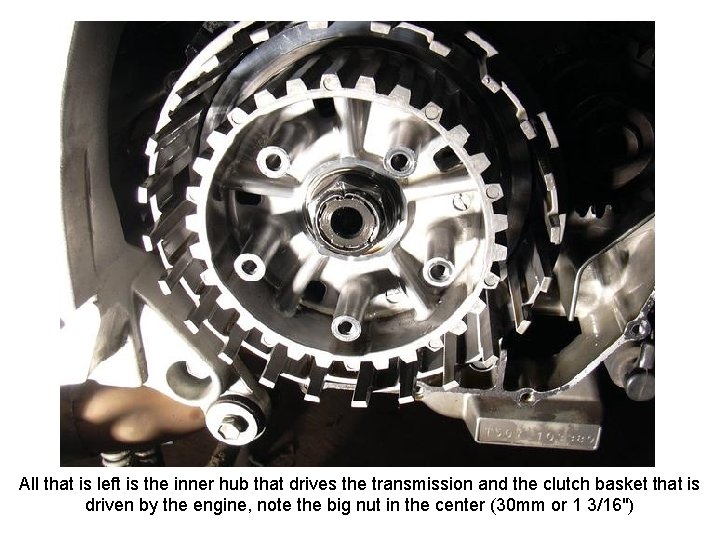 All that is left is the inner hub that drives the transmission and the