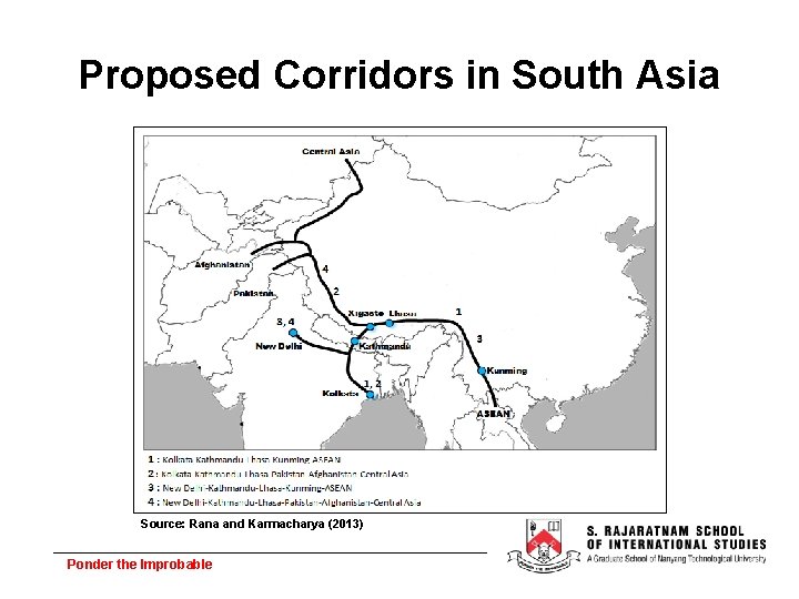 Proposed Corridors in South Asia Source: Rana and Karmacharya (2013) Ponder the Improbable 