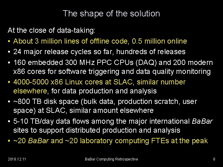 The shape of the solution At the close of data-taking: • About 3 million