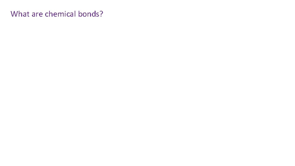What are chemical bonds? 