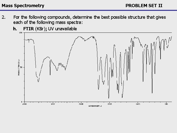 Mass Spectrometry 2. PROBLEM SET II For the following compounds, determine the best possible