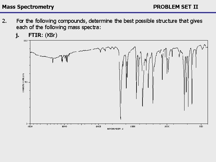 Mass Spectrometry 2. PROBLEM SET II For the following compounds, determine the best possible